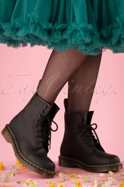 Dr. Martens 1460 Greasy Enkellaarzen In Zwart>Vrouwen Booties & Laarzen