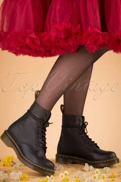 Dr. Martens 1460 Virginia Enkellaarzen In Zwart>Vrouwen Booties & Laarzen