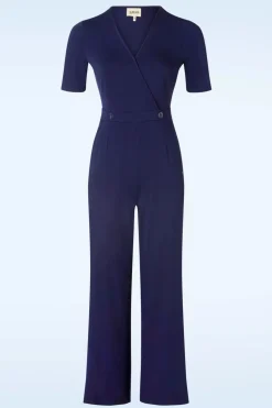 Surkana Abigail Crossover Jumpsuit In Marineblauw>Vrouwen Playsuits & Jumpsuits