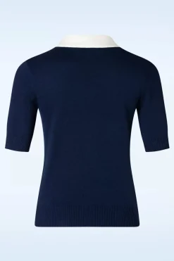 Banned Retro Ahoy Sail Trui In Marineblauw En Wit>Vrouwen Truitjes