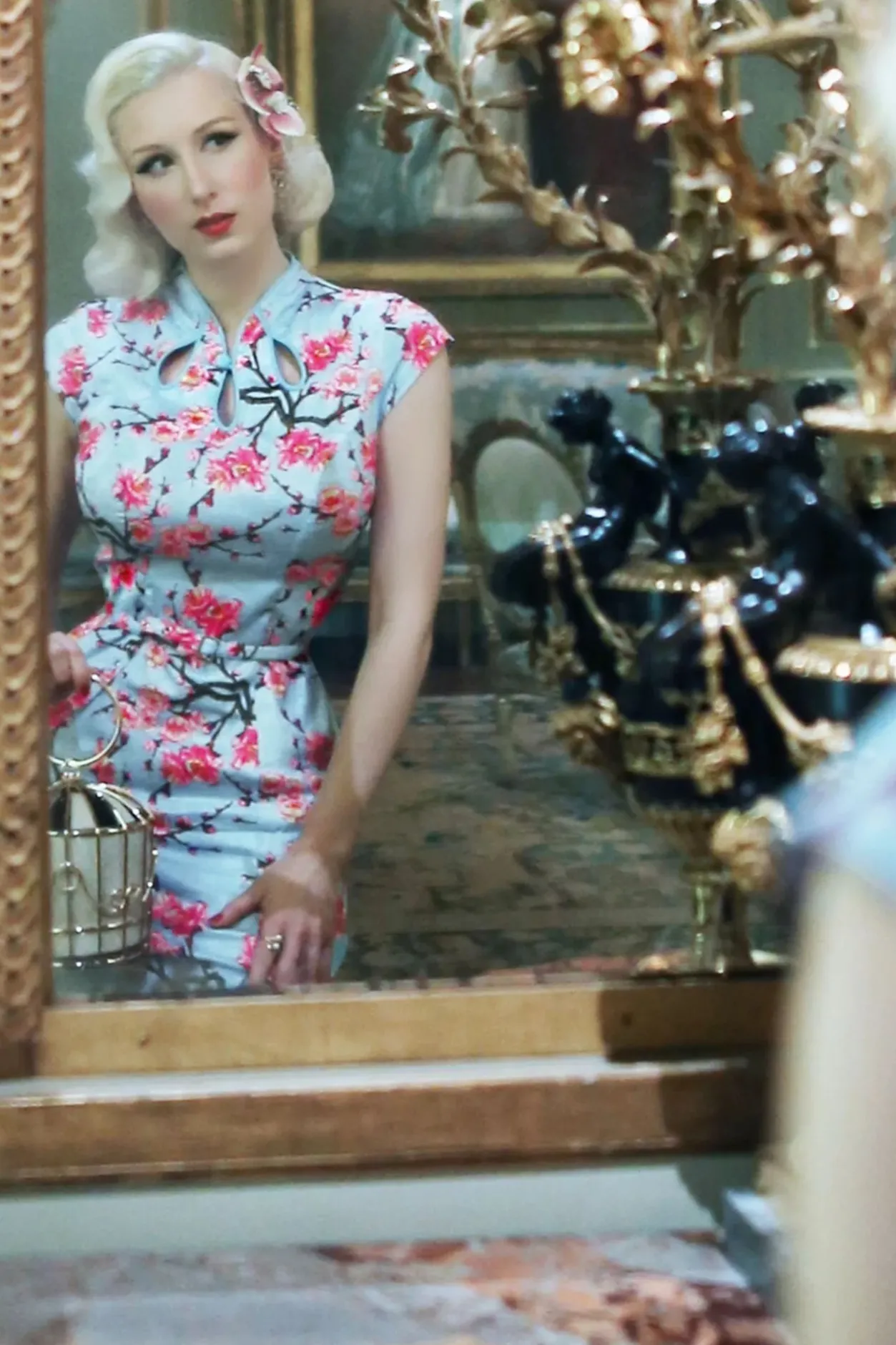 Banned Retro Alice Blossom Penciljurk In Blauw>Vrouwen Strakke Jurken