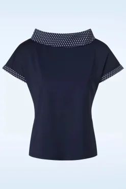 Banned Retro Alicia Blouse In Marineblauw>Vrouwen Blouses