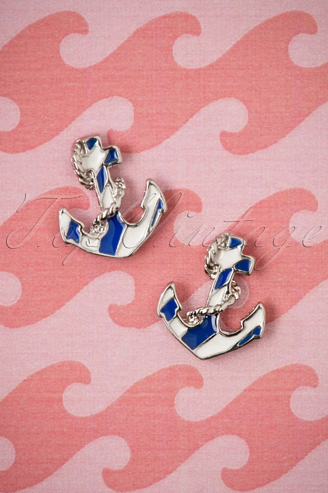 ZaZoo Anker Oorstekers In Zilver>Vrouwen Sieraden