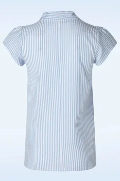 Circus Anna Gestreepte Top In Lichtblauw>Vrouwen Blouses
