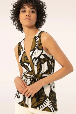 Surkana Aubrey Knot Top In Khaki>Vrouwen Truitjes