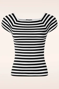 Zilch Audrey Gestreepte Top In Zwart>Vrouwen Tops