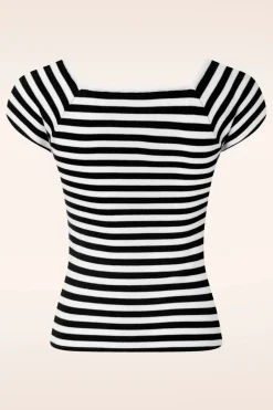 Zilch Audrey Gestreepte Top In Zwart>Vrouwen Tops