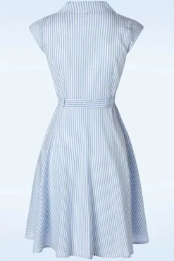 Circus Ava Gestreepte Jurk In Lichtblauw>Vrouwen Swing Jurken