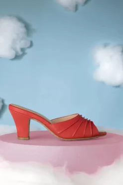 Lola Ramona u2665 Topvintage Ava Solemate Slip On Muiltjes In Rood>Vrouwen Sandalen