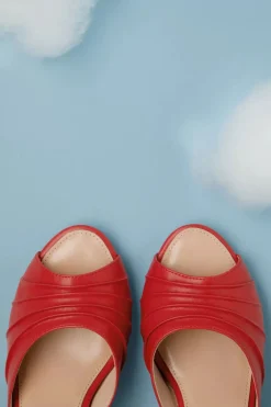 Lola Ramona u2665 Topvintage Ava Solemate Slip On Muiltjes In Rood><noscript><img width=