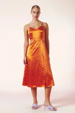 Minueto Bella Midi Jurk In Oranje><noscript><img width=