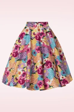 Banned Retro Bloemen Swingrok In Roze>Vrouwen Rokken