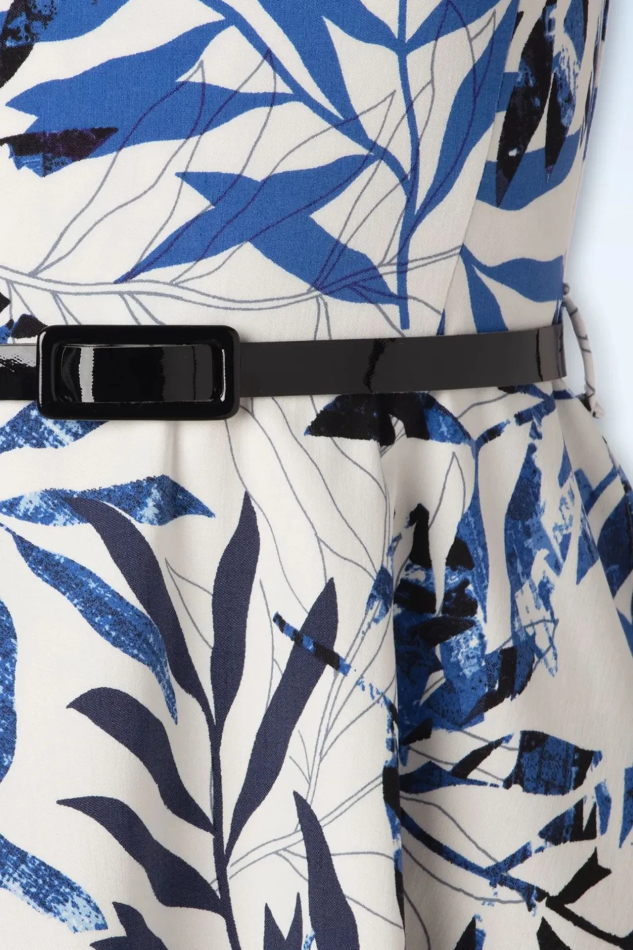 Vintage Chic for Topvintage Blue Leaf Swingjurk In Wit>Vrouwen Plus Size Jurken