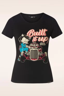 Queen Kerosin Build It Up T-Shirt In Zwart>Vrouwen T-Shirts