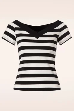 Bunny Caitlin Strepen Top In Zwart En Wit>Vrouwen T-Shirts