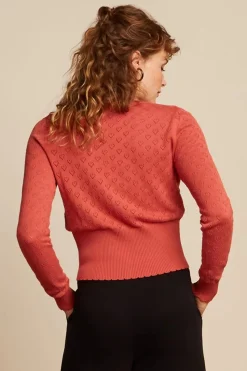 King Louie Cardi V Hart Ajour In Tweed Oranje><noscript><img width=