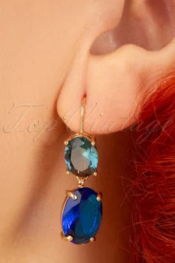 Day&Eve by Go Dutch Label Carol Oorbellen In Goud En Blauw>Vrouwen Sieraden