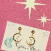 Glitz-o-Matic Cat On The Moon Oorbellen In Goud>Vrouwen Sieraden