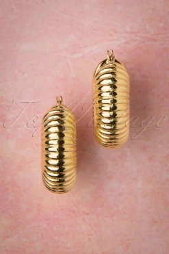 Topvintage Boutique Collection Caterpillar Oorringen In Goud>Vrouwen Sieraden