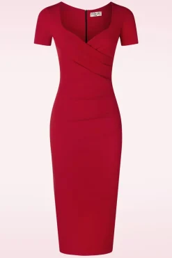 Vintage Chic for Topvintage Cecilia Pencil Jurk In Rood>Vrouwen Plus Size Jurken