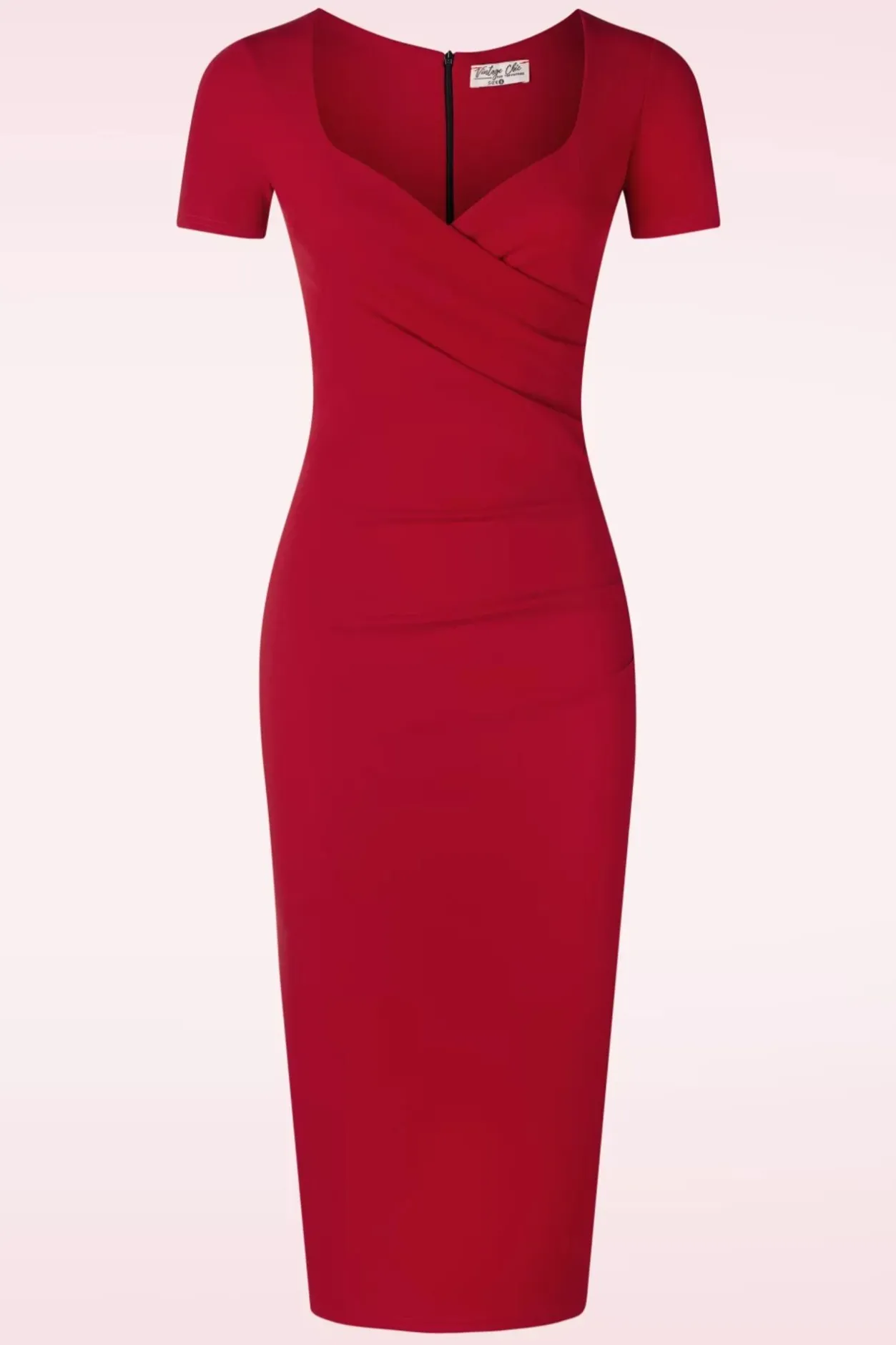 Vintage Chic for Topvintage Cecilia Pencil Jurk In Rood>Vrouwen Plus Size Jurken