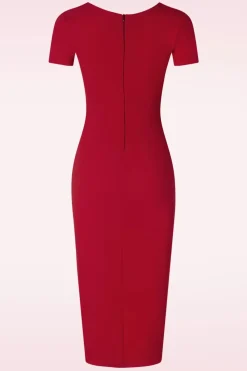 Vintage Chic for Topvintage Cecilia Pencil Jurk In Rood>Vrouwen Plus Size Jurken