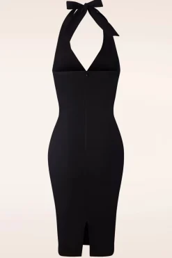 Vintage Chic for Topvintage Cher Halter Pencil Jurk In Zwart>Vrouwen Plus Size Jurken