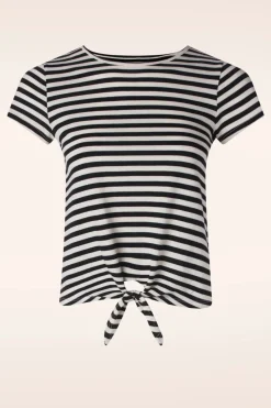 King Louie Chopito Stripe Knot T-Shirt In Zwart>Vrouwen T-Shirts