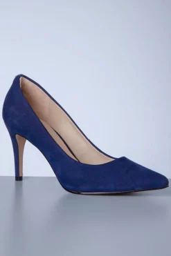 Parodi Shoes Claire Stiletto Pumps Van Nubuck In Navy><noscript><img width=