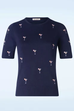 Banned Retro Cocktail Hour Jumper In Marineblauw>Vrouwen Truitjes