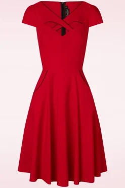 Vixen Connie Swingjurk In Rood>Vrouwen Plus Size Jurken