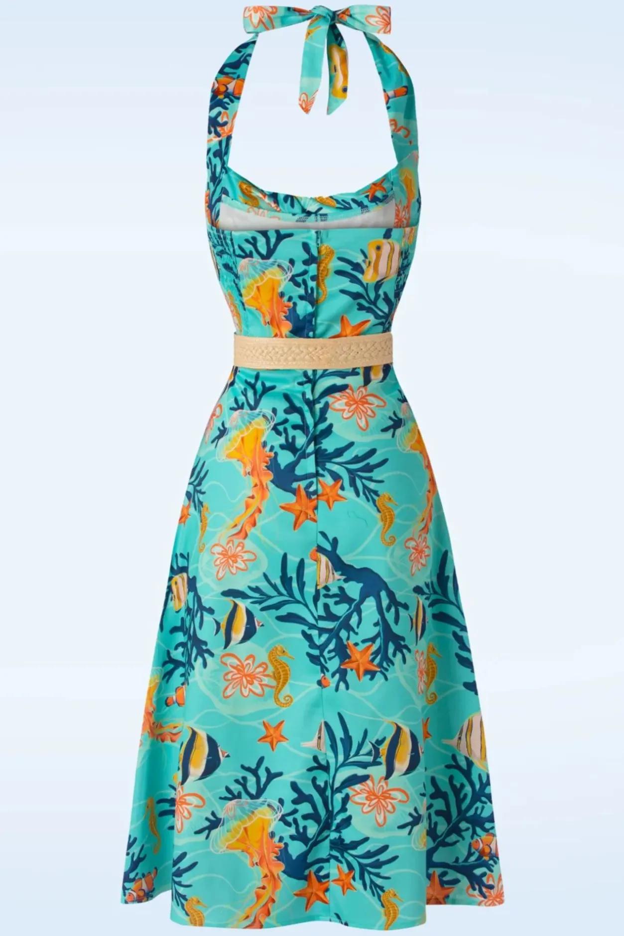 Vixen Coral Reef Halter Flare Jurk In Blauw>Vrouwen Plus Size Jurken