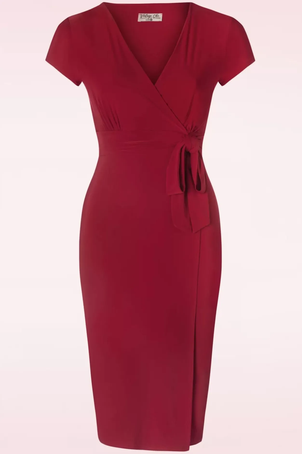 Vintage Chic for Topvintage Darcy Pencil Jurk In Donkerrood>Vrouwen Plus Size Jurken