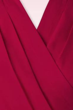 Rock N Romance Darla Wikkelblouse Met Korte Mouwen In Rood><noscript><img width=