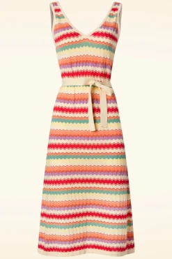 King Louie Deep V Gebreide Jurk Hadley In Creme>Vrouwen A Lijn Jurken