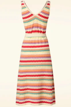 King Louie Deep V Gebreide Jurk Hadley In Creme><noscript><img width=