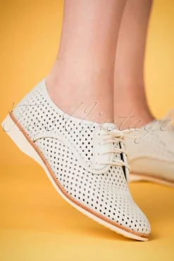 Rollie Derby Punch Schoenen In Gebroken Wit>Vrouwen Veterschoenen