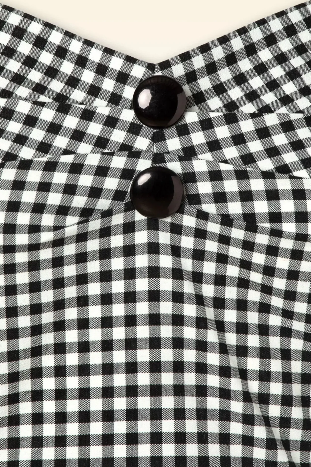 Collectif Clothing Dolores Gingham Top In Zwart En Wit>Vrouwen Tops