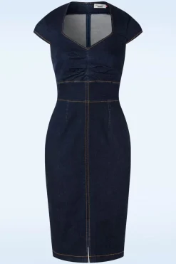 Rock-a-Booty Dorothy Pencil Jurk In Blauw><noscript><img width=