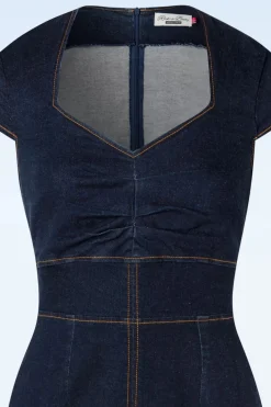 Rock-a-Booty Dorothy Pencil Jurk In Blauw><noscript><img width=