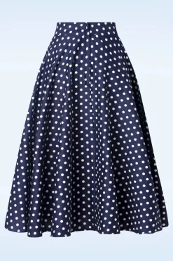 Banned Retro Dot Days Swing Rok In Navy>Vrouwen Rokken