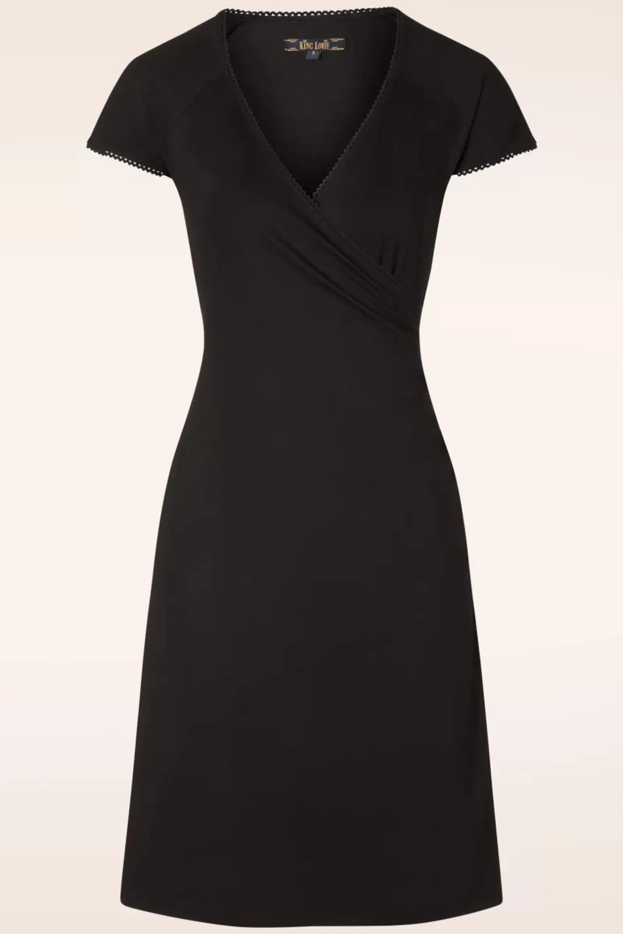 King Louie Ecovero Classic Overslagjurk In Zwart>Vrouwen Plus Size Jurken