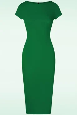 Vintage Chic for Topvintage Effen Jurk In Smaragdgroen>Vrouwen Plus Size Jurken