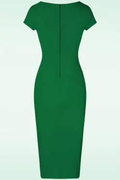 Vintage Chic for Topvintage Effen Jurk In Smaragdgroen>Vrouwen Plus Size Jurken