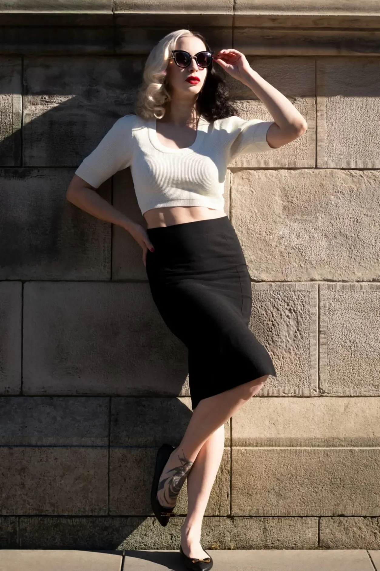 Vintage Chic for Topvintage Eleonora Pencilrok In Zwart>Vrouwen Rokken