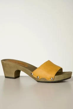 Gru00fcnbein Erni Slip On Clogs In Geel>Vrouwen Sandalen
