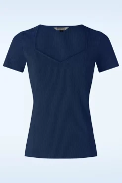 Banned Retro Fara Top In Marineblauw>Vrouwen T-Shirts