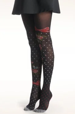 Fil de Jour Flower And Polkadots Panty In Zwart>Vrouwen Panty's