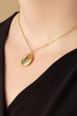 Urban Hippies Flower Locket Ketting In Goud>Vrouwen Sieraden