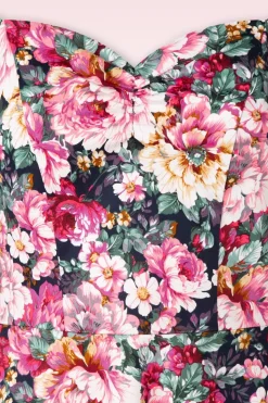 Banned Retro Flower Show Off Shoulder Swing Jurk In Roze><noscript><img width=